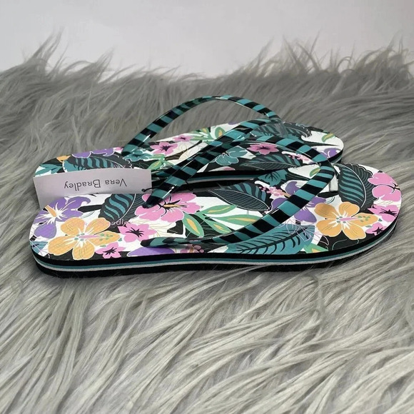 Vera Bradley Flip Flops Womens Size Large 9 10 Floral Sandals New - Picture 3 of 6